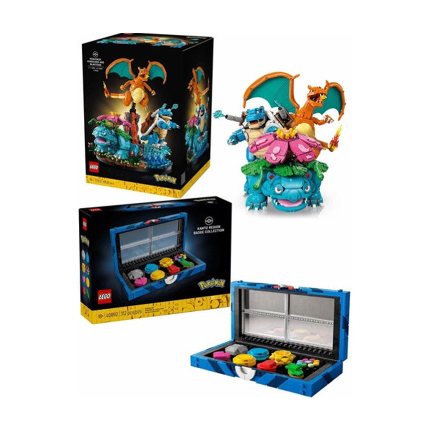 [Pre-order] Pokémon Master Bundle – #72153 Venusaur/Charizard/Blastoise Model Kit + Kanto Badge Collection (#40892)