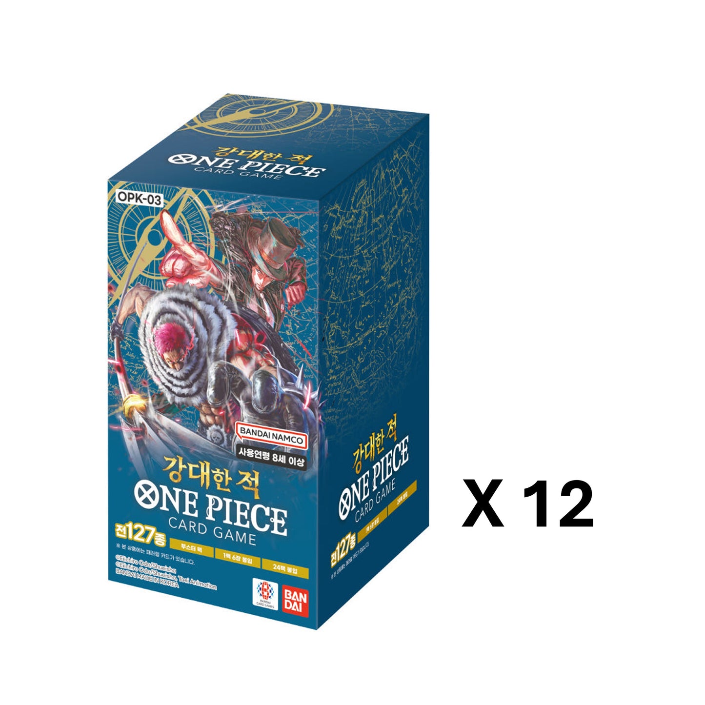 ONE PIECE Card Game Booster Pack – Mighty Enemies [OP-03] (1 Case = 12 Boxes / Korean Edition)